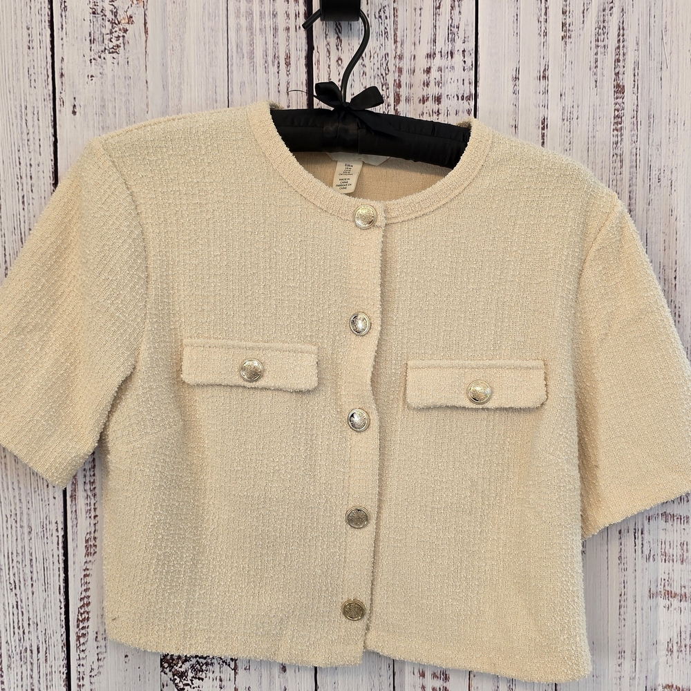 H&M Cream Textured Jacket
